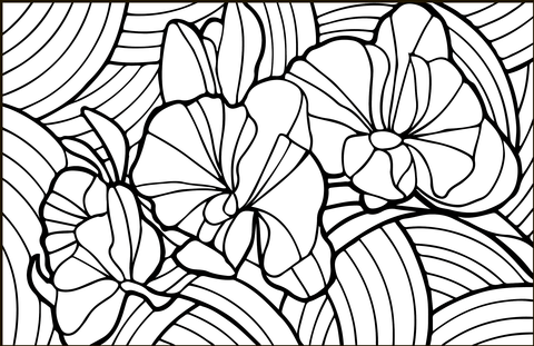 Orchid Stained Glass Coloring Page